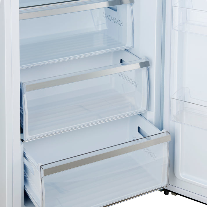 FORNO Maderno 60" 27.2 cu.ft. Convertible Refrigerator and Freezer with Modern Trim Kit in White with Antique Brass Handles- FFFFD1722-60MG-WHT FORNO
