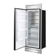 FORNO Maderno 32" 13.6 cu.ft. Left Swing Built-In Convertible Refrigerator/Freezer in Black with Antique Brass Handle and Modern Trim- FFFFD1722-32LMG-BLK FORNO
