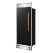 FORNO Maderno 32" 13.6 cu.ft. Left Swing Built-In Convertible Refrigerator/Freezer in Black with Antique Brass Handle and Modern Trim- FFFFD1722-32LMG-BLK FORNO