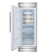 FORNO Maderno 32" 13.6 cu.ft. Left Swing Convertible Refrigerator and Freezer with Modern Trim Kit in White with Antique Brass Handles- FFFFD1722-32LMG-WHT FORNO