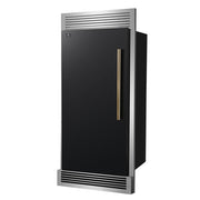 FORNO Maderno 32" 13.6 cu.ft. Left Swing Built-In Convertible Refrigerator/Freezer in Black with Antique Brass Handle and Grill Trim- FFFFD1722-32LSG-BLK FORNO