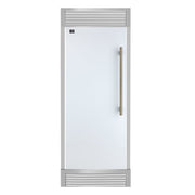 FORNO Maderno 32" 13.6 cu.ft. Left Swing Built-In Convertible Refrigerator/Freezer in White with Antique Brass Handle and Grill Trim- FFFFD1722-32LSG-WHT FORNO
