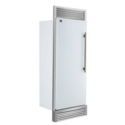 FORNO Maderno 32" 13.6 cu.ft. Left Swing Built-In Convertible Refrigerator/Freezer in White with Antique Brass Handle and Grill Trim- FFFFD1722-32LSG-WHT FORNO