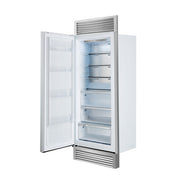 FORNO Maderno 32" 13.6 cu.ft. Left Swing Built-In Convertible Refrigerator/Freezer in White with Antique Brass Handle and Grill Trim- FFFFD1722-32LSG-WHT FORNO