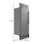 FORNO Maderno 32" 13.6 cu.ft. Left Swing Convertible Refrigerator and Freezer with Modern Trim Kit in Stainless Steel- FFFFD1722-32LSG FORNO