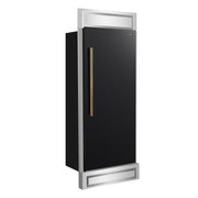 FORNO Maderno 32" 13.6 cu.ft. Right Swing Built-In Convertible Refrigerator/Freezer in Black with Antique Brass Handle and Modern Trim- FFFFD1722-32RMG-BLK FORNO