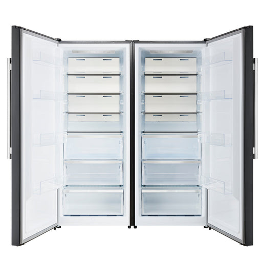 FORNO Maderno 60" 27.2 cu. ft. Convertible Refrigerator and Freezer with Modern Trim Kit in Black with Stainless Steel Handles- FFFFD1722-60MG-BLK FORNO