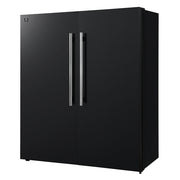 FORNO Maderno 60" 27.2 cu. ft. Convertible Refrigerator and Freezer with Modern Trim Kit in Black with Antique Brass Handles- FFFFD1722-60MG-BLK FORNO