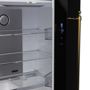 FORNO Luigi 18 cu.ft. French Door Refrigerator Black, Antique Brass Handles, FFFFD1791-33BLK FORNO