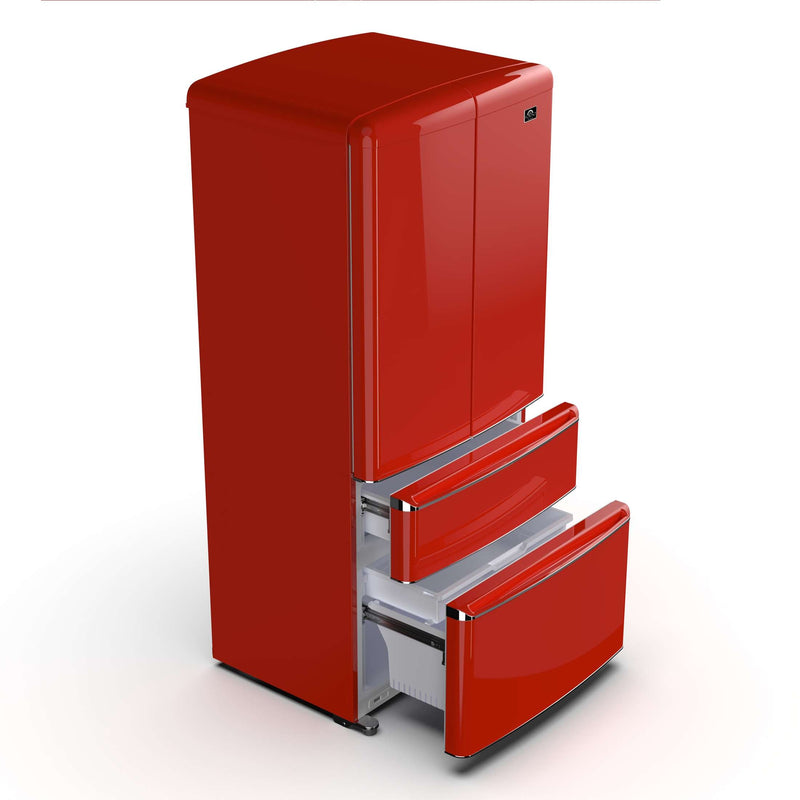 FORNO Luigi 18 cu.ft. French Door Refrigerator Red, Handle-Free Design, FFFFD1791-33RED FORNO