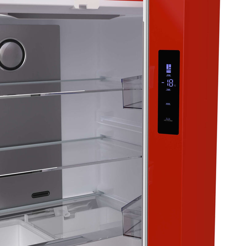 FORNO Luigi 18 cu.ft. French Door Refrigerator Red, Handle-Free Design, FFFFD1791-33RED FORNO