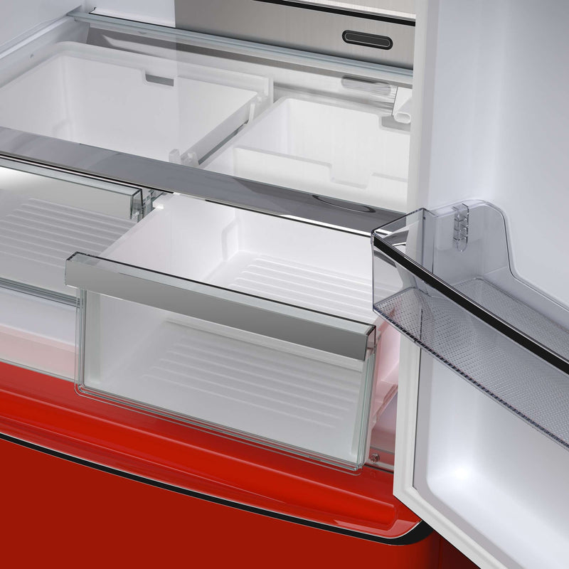 FORNO Luigi 18 cu.ft. French Door Refrigerator Red, Handle-Free Design, FFFFD1791-33RED FORNO