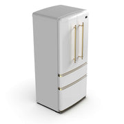 FORNO Luigi 18 cu.ft. French Door Refrigerator White, Antique Brass Handles, FFFFD1791-33WHT FORNO