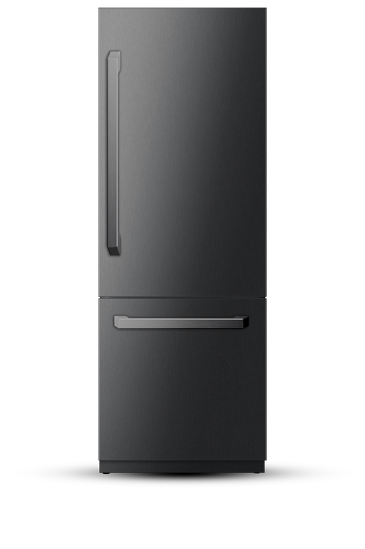 30" Built-In Refrigerator and Freezer With Ice-Maker and Water Dispenser - Black Stainless Steel Induction Hardware