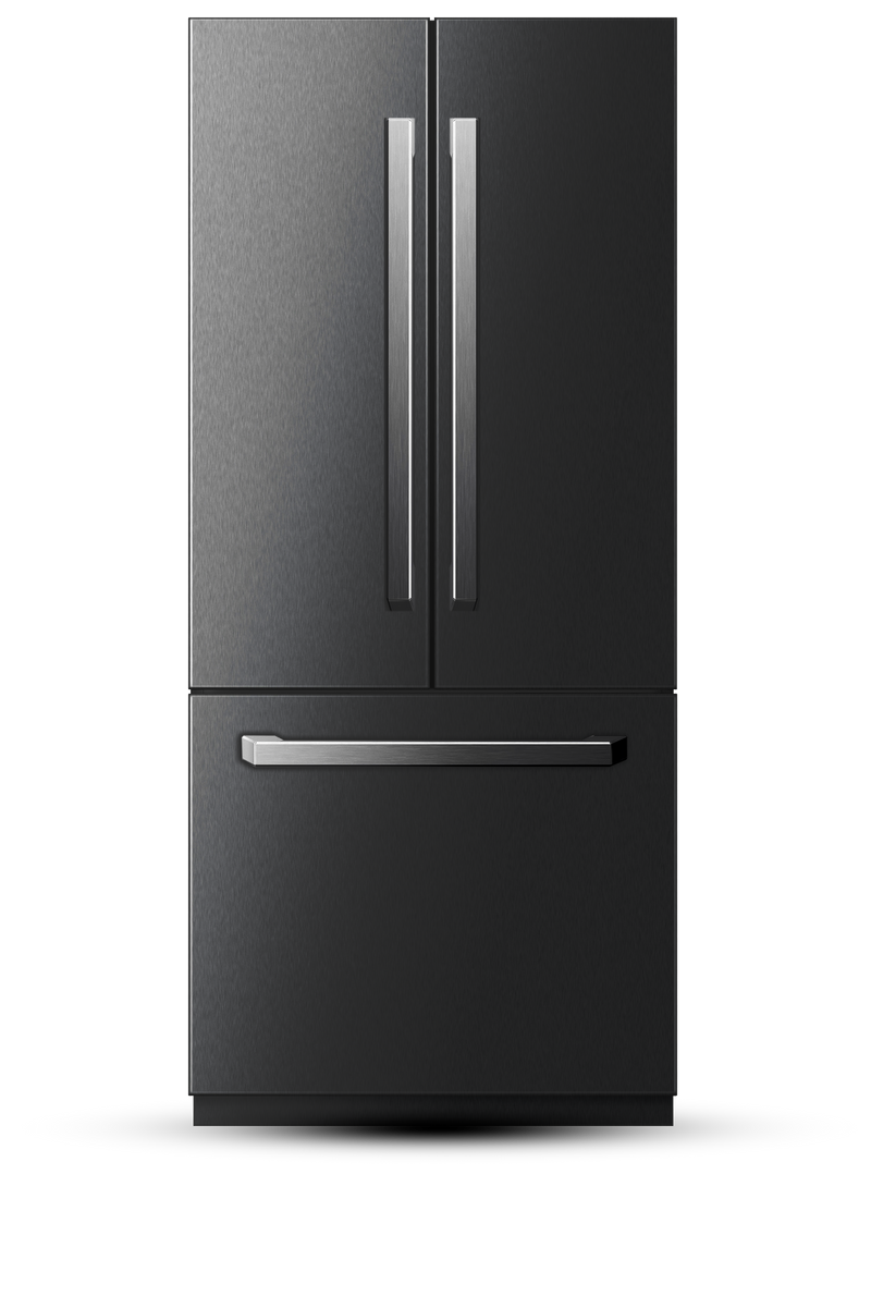 36" French Door Built-In Refrigerator with Freezer, Ice-Maker and Water Dispenser - Black Stainless Steel Induction Hardware