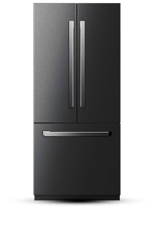 36" French Door Built-In Refrigerator with Freezer, Ice-Maker and Water Dispenser - Black Stainless Steel Induction Hardware
