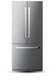36" French Door Built-In Refrigerator with Freezer, Ice-Maker and Water Dispenser - Stainless Steel Induction Hardware