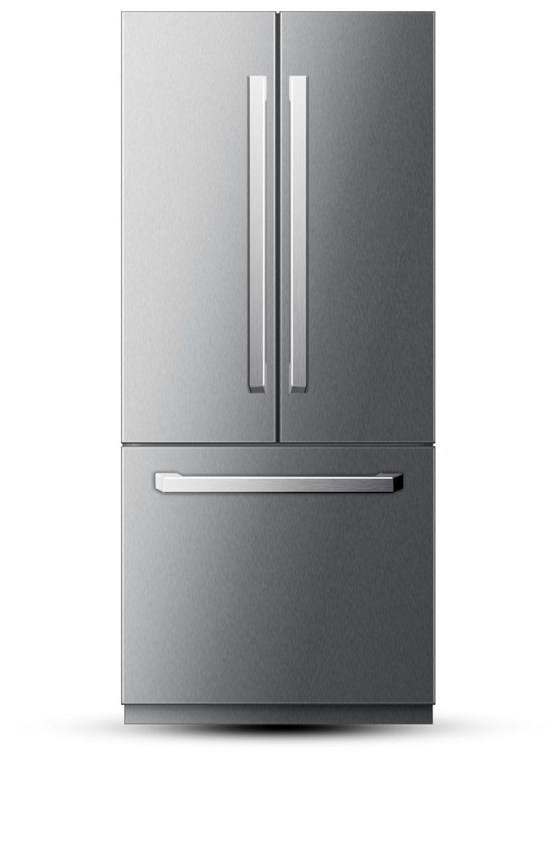 36" French Door Built-In Refrigerator with Freezer, Ice-Maker and Water Dispenser - Stainless Steel Induction Hardware