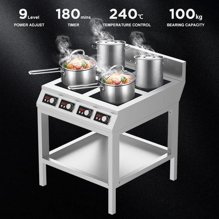 QuadraChef 4-Burner Stainless Steel Induction Cooktop