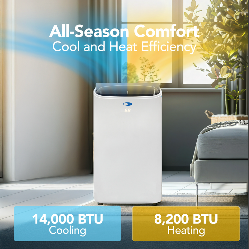 Whynter ARC-147WFH Portable Air Conditioner 14,000 BTU – Dual Hose, Heater, Dehumidifier | Cools & Heats Up to 500 sq. ft.