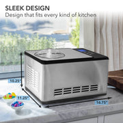 Whynter ICM-220SSY 2 Quart Automatic Compressor Ice Cream Maker & Yogurt Incubator Stainless Steel Finish Whynter