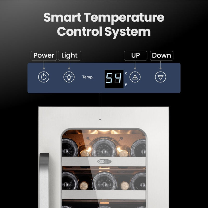 Whynter BSR-033SW 15” Built-In Wine Refrigerator – 33 Bottle Stainless Steel Undercounter Wine Fridge with Digital Control, Lock & Carbon Filter Whynter