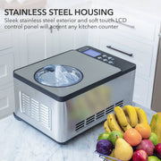 Whynter ICM-220SSY 2 Quart Automatic Compressor Ice Cream Maker & Yogurt Incubator Stainless Steel Finish Whynter