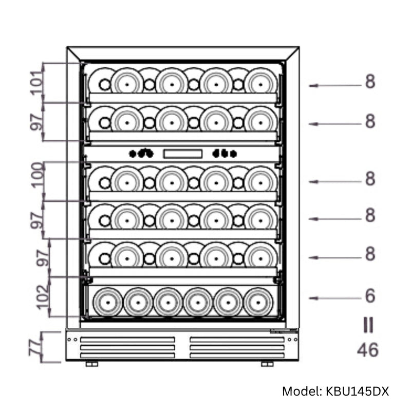 48" Ultimate Under Bench Wine Fridge and Bar Refrigerator Combo with 3 Temp. Zones KingsBottle.com