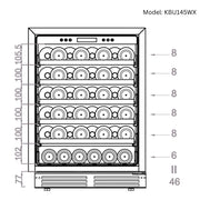 Ultimate Under-Bench Wine & Beverage Refrigerator Combo with Low-E Glass Door KingsBottle.com