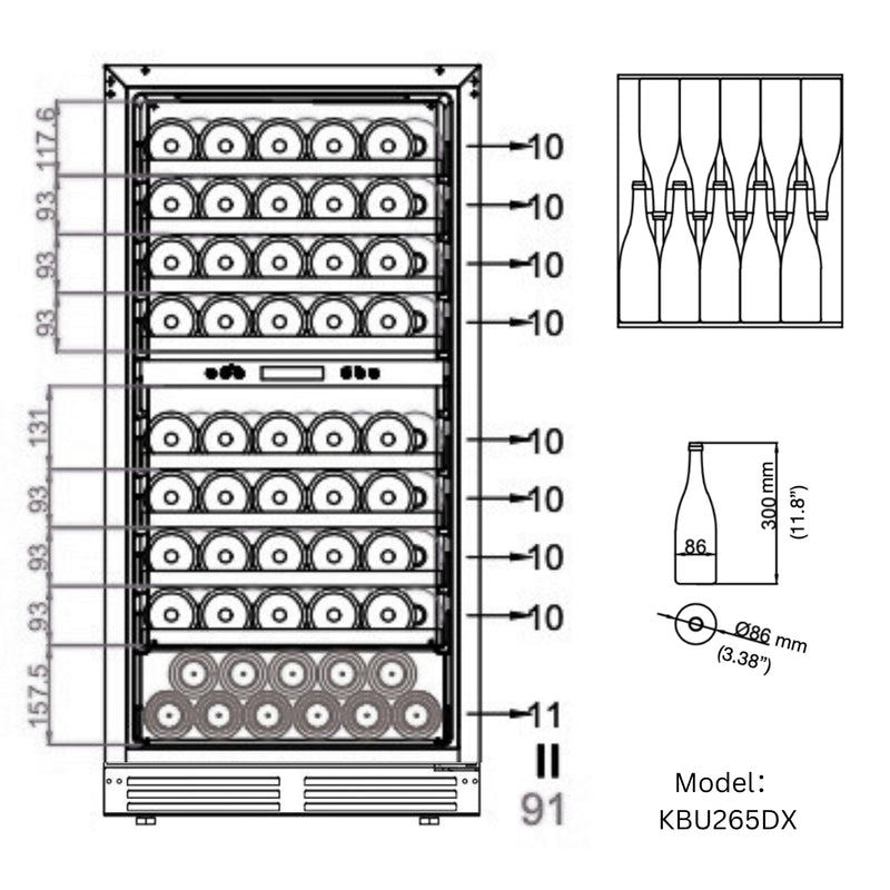 47" High Wine & Beverage Refrigerator Combo with Triple Temp. Zones KingsBottle.com