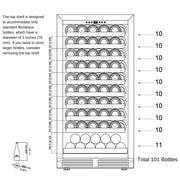 47-Inch Height Single Zone Wine Cooler with Low-E Glass Door KingsBottle.com