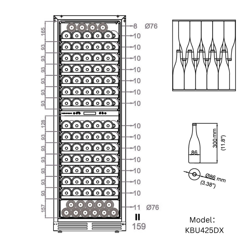 Tall Dual Zone Upright Wine Cooler | Low-E Glass & Silent Cooling KingsBottle.com