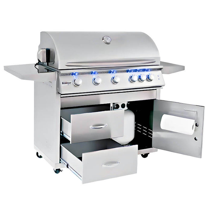 Summerset 40 Inch Sizzler Deluxe Stainless Steel Grill Cart - CART-SIZ40-DC