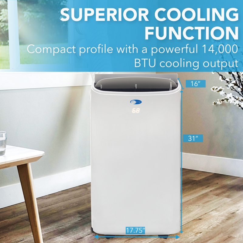 Whynter ARC-147WFH Portable Air Conditioner 14,000 BTU – Dual Hose, Heater, Dehumidifier | Cools & Heats Up to 500 sq. ft.