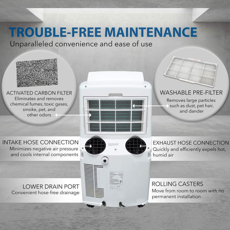 Whynter ARC-12SD Portable Air Conditioner 12,000 BTU – Dual Hose, Dehumidifier | Cools Up to 400 sq. ft. Whynter