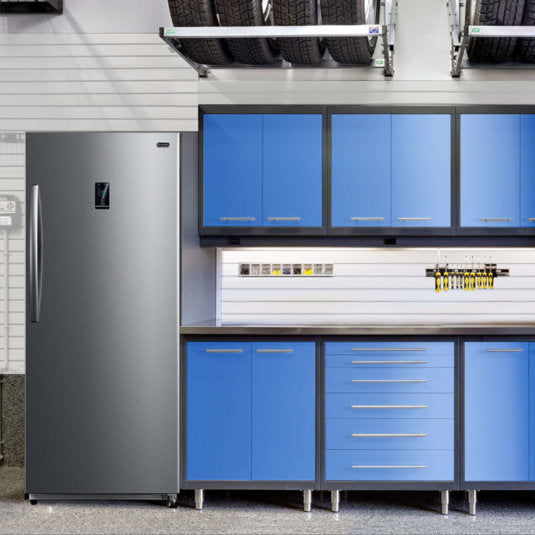 Whynter - 13.8 cu.ft. Energy Star Digital Upright Convertible Deep Freezer / Refrigerator  - Stainless Steel | UDF-139SS
