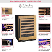 24" Wide Single Zone Panel Ready Wine Refrigerator Allavino