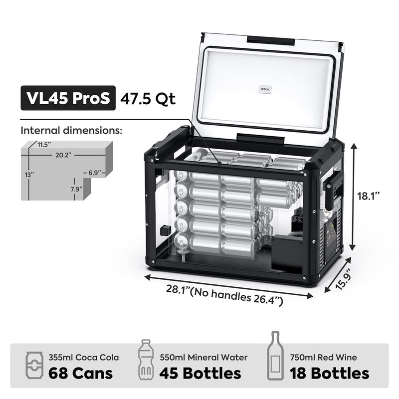 VL45ProS Single Zone Portable Fridge Freezer | ICECO | 45 LT Inca Overland Outfitters