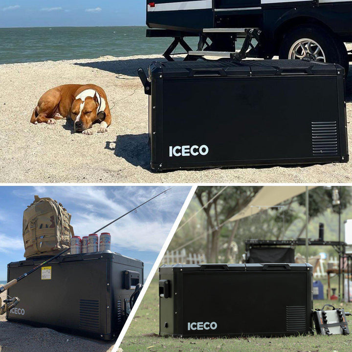 VL90ProD Dual Zone RV 12 volt Fridge Plug in Cooler | ICECO | 90 LT Inca Overland Outfitters