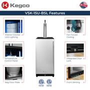 30" Side-by-Side Single Tap Kegerator and Single Zone Wine Refrigerator Allavino