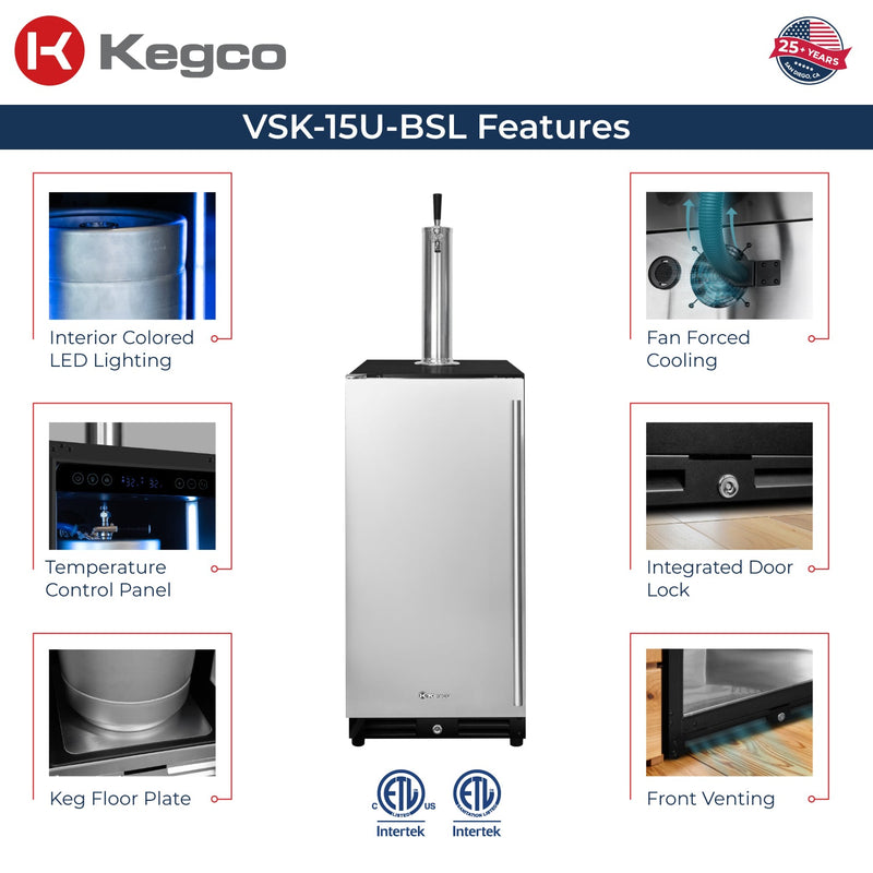 30" Side-by-Side Single Tap Kegerator and Single Zone Wine Refrigerator Allavino