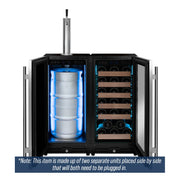 30" Side-by-Side Single Tap Kegerator and Single Zone Wine Refrigerator Allavino