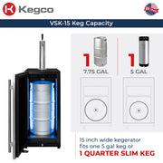 30" Side-by-Side Single Tap Kegerator and Single Zone Wine Refrigerator Allavino