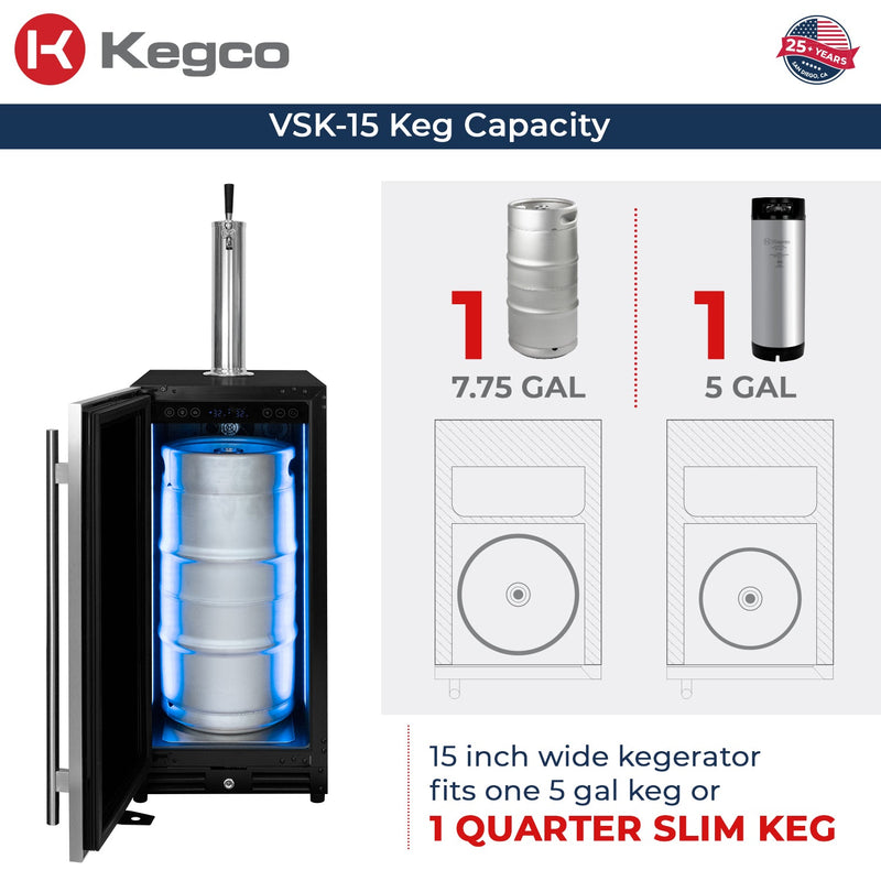 30" Side-by-Side Single Tap Kegerator and Single Zone Wine Refrigerator Allavino
