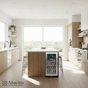 15" Wide Reserva Series Stainless Steel Left Hinge Beverage Center Allavino