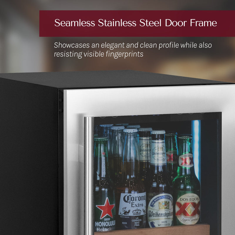 15" Wide Reserva Series Stainless Steel Right Hinge Beverage Center Allavino