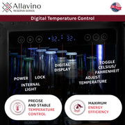 15" Wide Reserva Series Stainless Steel Left Hinge Beverage Center Allavino