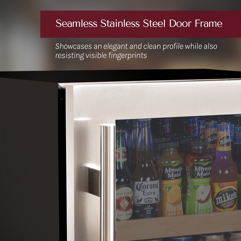 24" Wide Reserva Series Stainless Steel Left Hinge Beverage Center Allavino