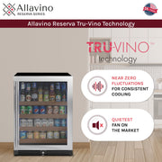 24" Wide Reserva Series Stainless Steel Left Hinge Beverage Center Allavino