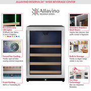 Reserva Series Stainless Steel Side-by-Side Beverage Center Allavino